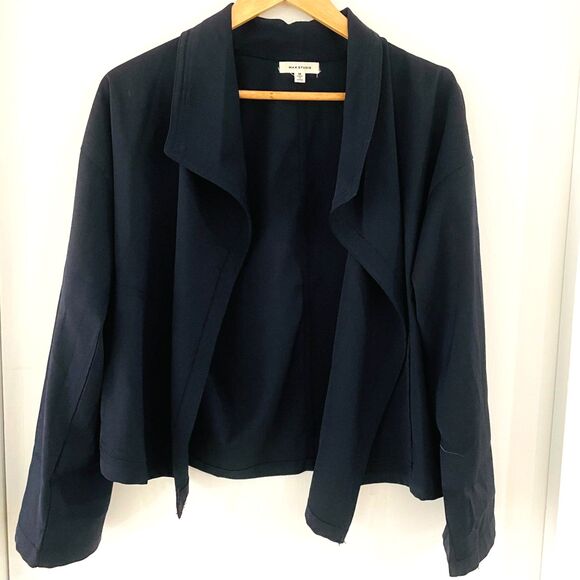 Max Studio Sweaters - Max Studio Women's Size M Navy Blue Open Front Cardigan Long Sleeve Pockets